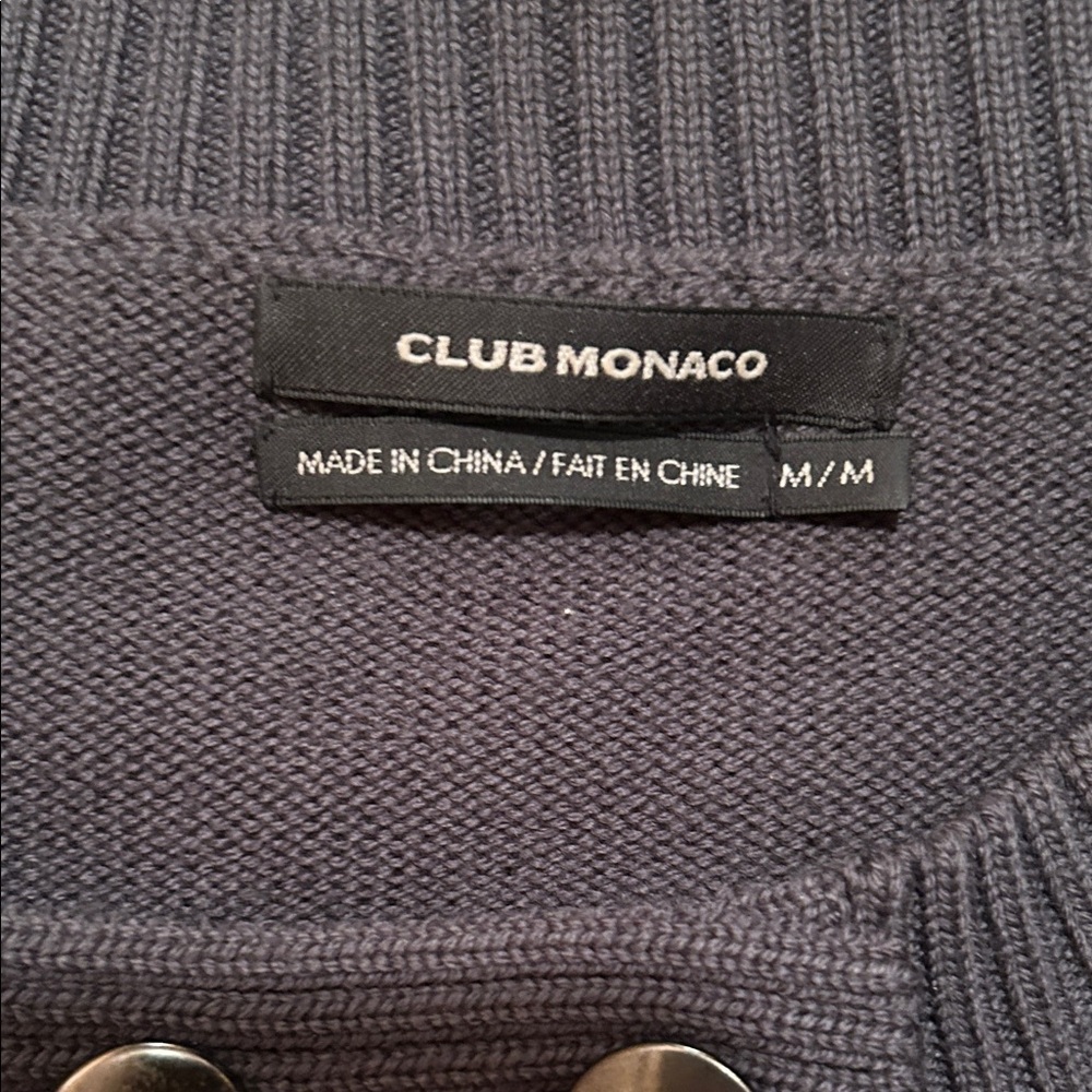 Club Monaco grey/slate Double-Breasted Knit Blazer top size M - Picture 3 of 5